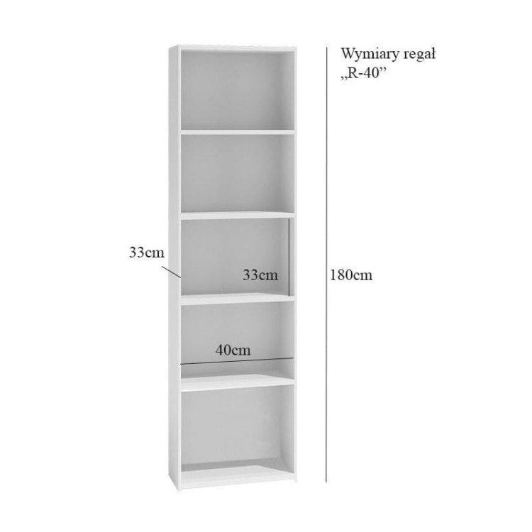 Regał na książki biały nowoczesny do przechowywania