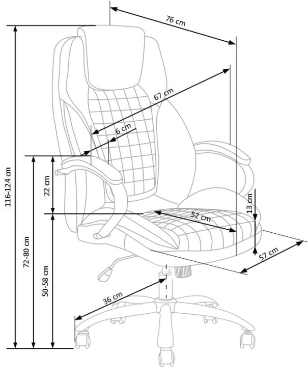 Fotel Biurowy KING wymiary