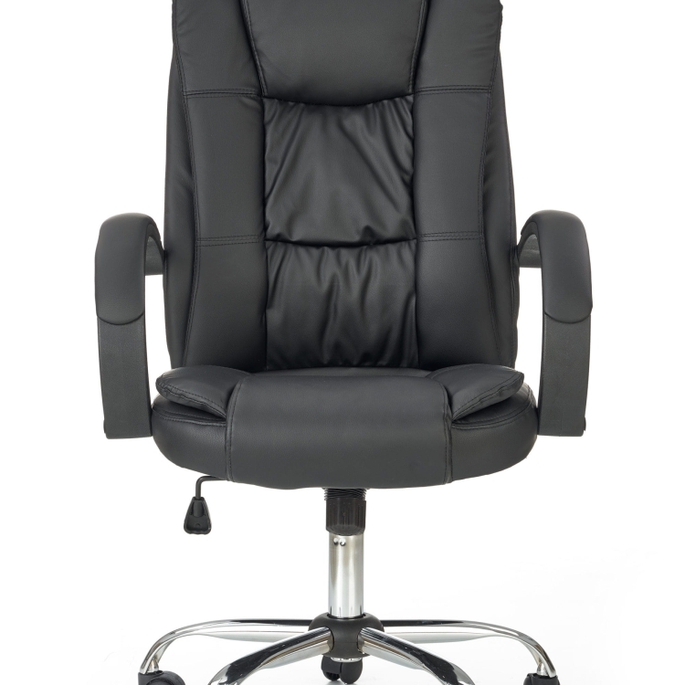 Krzesło do biura RELAX czarne jako klasyczne siedzisko do gabinetu.