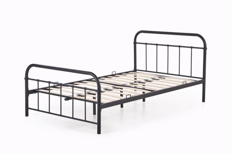 Łóżka jednoosobowe metalowe 120x200 czarne idealne do industrialnych i nowoczesnych aranżacji wnętrz.