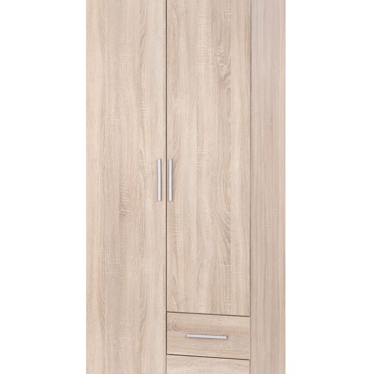 Szafa ubraniowa 80 cm dąb sonoma z drążkiem i szufladami.