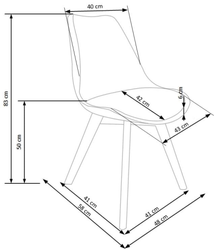 krzesło k-245 wymiary