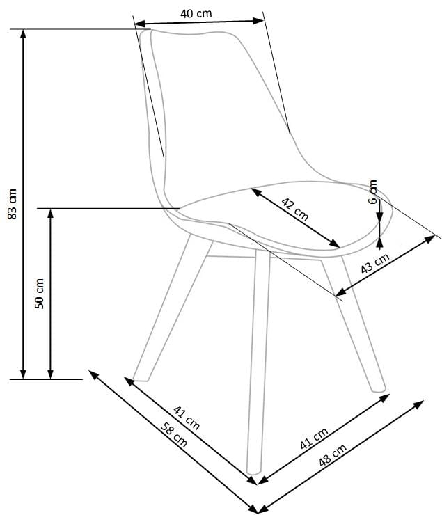 krzesło k-245 wymiary