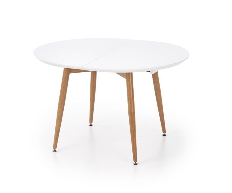 stół okrągły rozkładany biały dąb miodowy jasne wnętrze