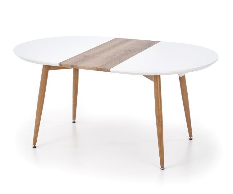 stół rozkładany biały nowoczesna forma okrągły blat