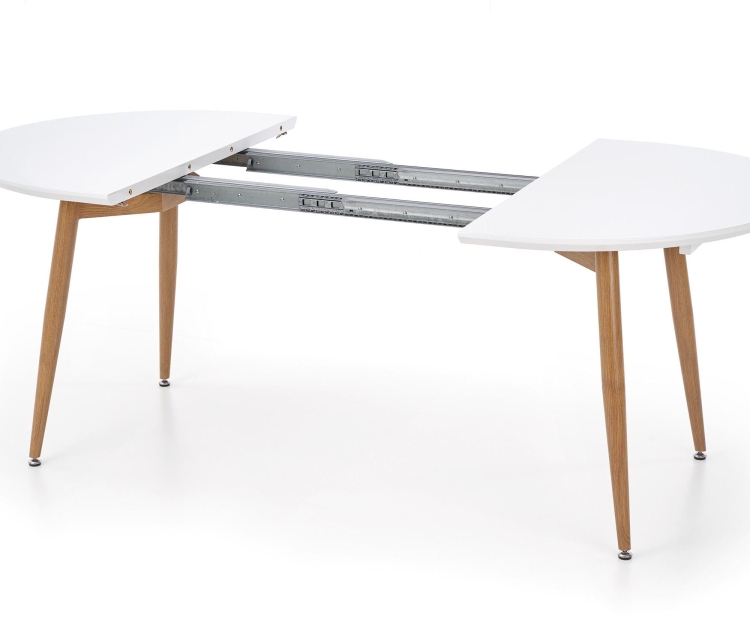 biały stół rozkładany jasny styl skandynawska estetyka