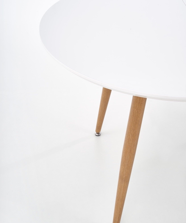 stół okrągły rozkładany biały funkcjonalna jadalnia