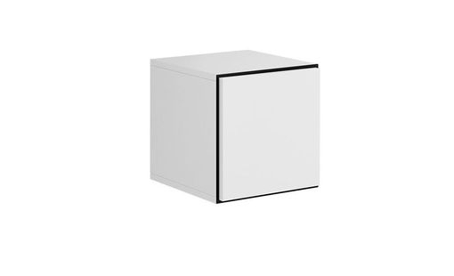 Szafka wisząca ROCO 5 biało czarno biała z kontrastowym wykończeniem i zamykanym frontem do nowoczesnych wnętrz.