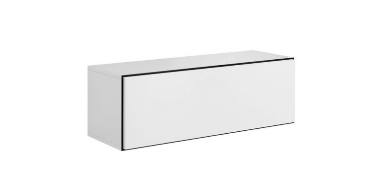 Szafka wisząca ROCO 1 biało czarno biała z nowoczesnym designem i systemem push click, idealna do salonu.