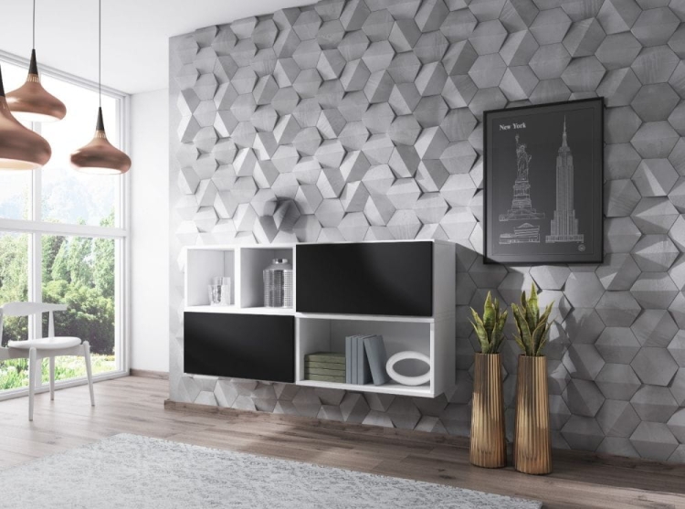 Nowoczesny zestaw mebli do salonu w stylu loftowym.