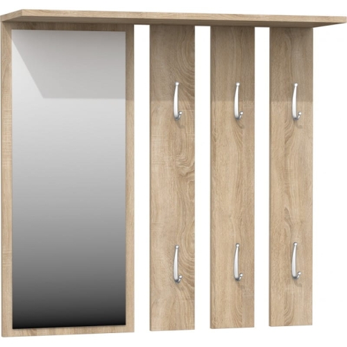 Wieszak do przedpokoju dąb sonoma z półką i miejscem na odzież.