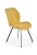 Krzesło musztardowe do salonu tapicerowane z czarnymi metalowymi nogami w nowoczesnym stylu.