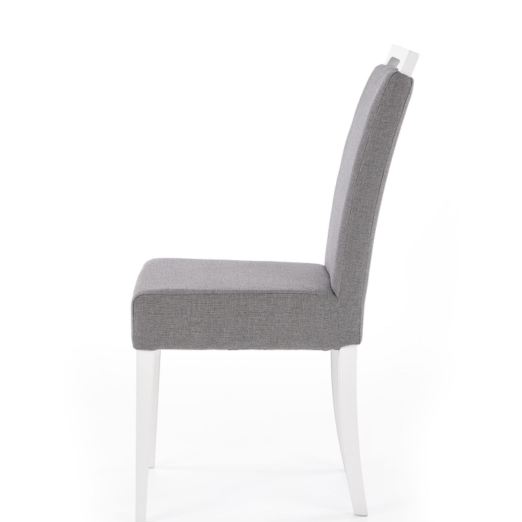 Drewniane krzesło CLARION z tapicerowanym siedziskiem do jadalni.