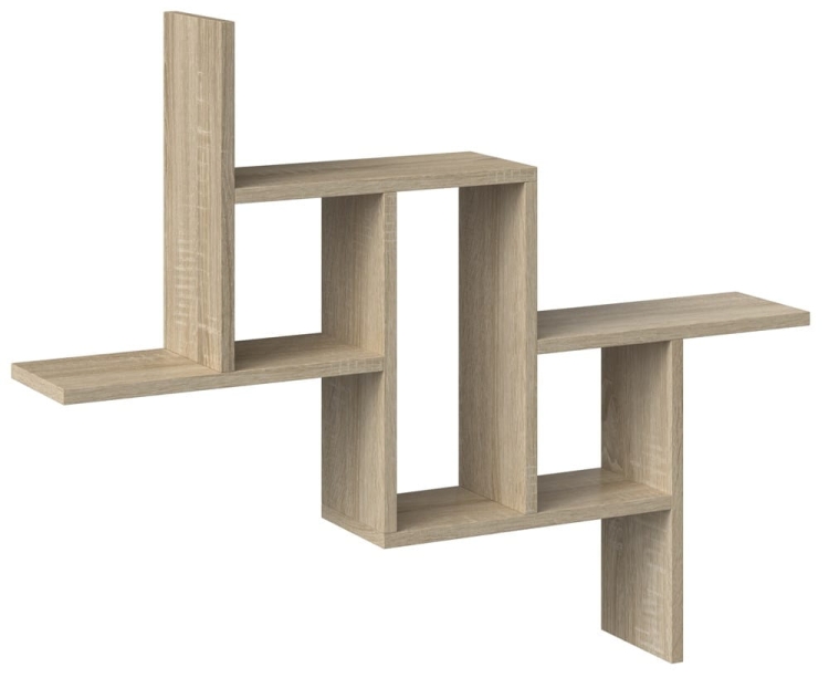 Półka ścienna FLORYDA dąb sonoma jako praktyczne miejsce na książki w salonie lub biurze.