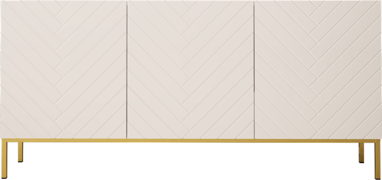 Komoda biała połysk do salonu szeroka, frezowana, nowoczesna, stylowa.