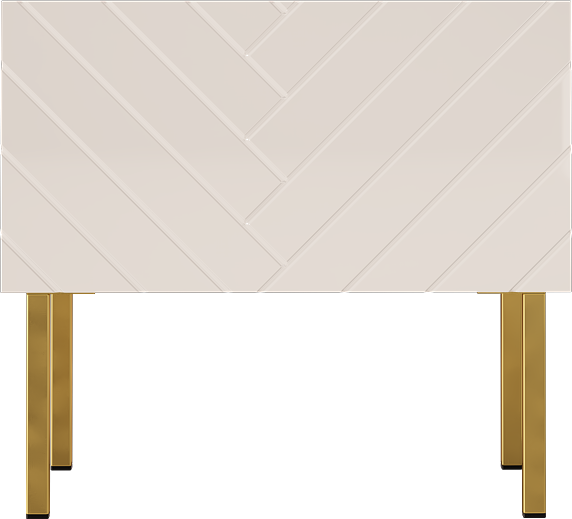 Luksusowy mebel nocny biały 50 cm z frezowanym frontem i eleganckim wykończeniem.