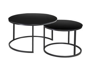 Stolik kawowy czarny zestaw to funkcjonalny komplet dwóch stolików które można wsunąć jeden pod drugi aby zaoszczędzić miejsce.