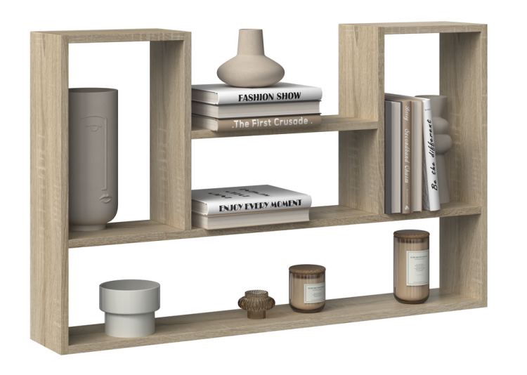 Półka na książki BILBA, nowoczesna półka ścienna z przegródkami.