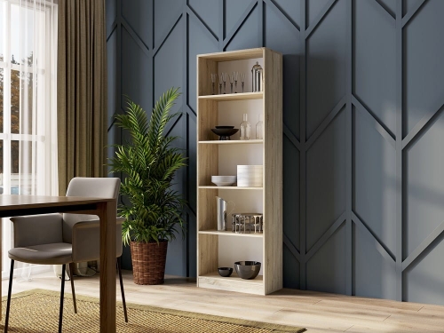 Regał na książki dąb sonoma nowoczesny do przechowywania