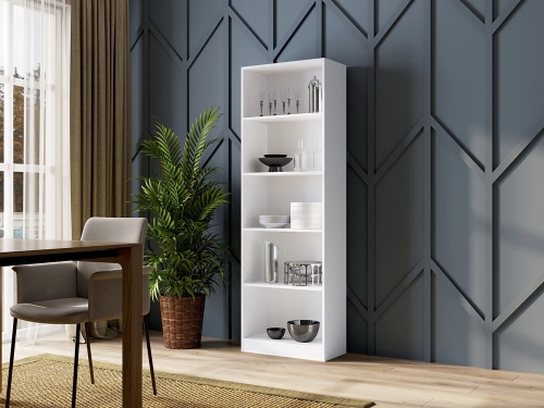 Regał do salonu biały matowy elegancki prosty nowoczesny.