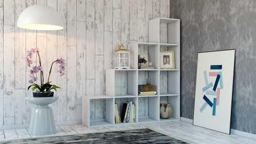 Regał komorowy biały 153 cm do przechowywania książek