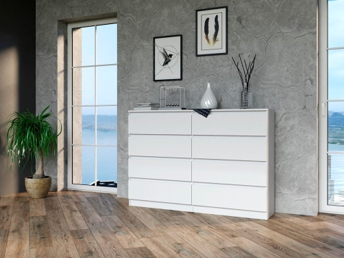 Komody białe pojemne do sypialni i salonu.