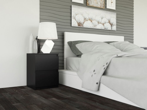 Wąski stolik nocny czarny 30 cm idealny do niewielkiej przestrzeni.