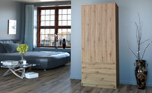 Szafa dąb artisan 90 cm do przechowywania ubrań i dodatków.