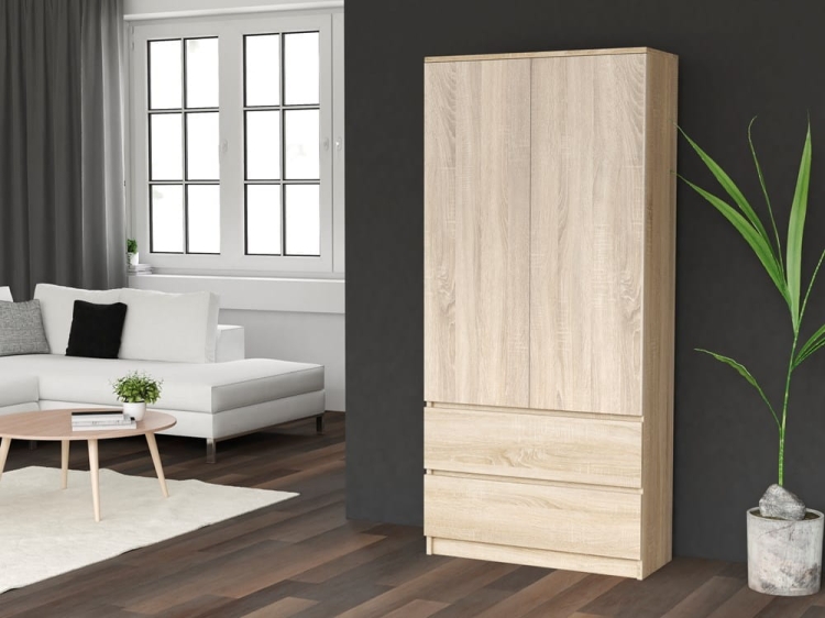 Szafa z półkami dąb sonoma idealna do organizacji garderoby.