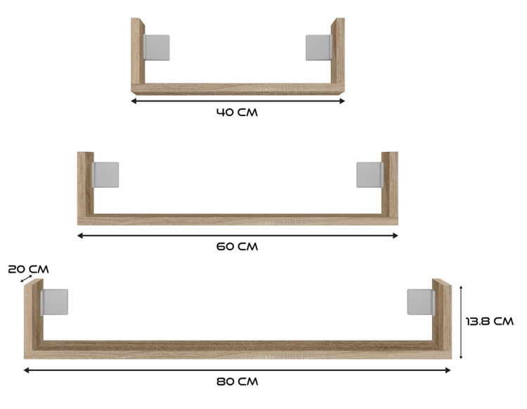 Półka na książki ARIA dąb sonoma do stylowego wnętrza z dodatkami.