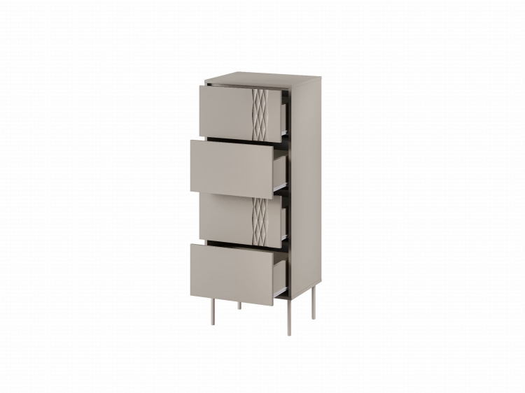 komoda kaszmir tresse 4s wąska z pionowymi frezami i minimalistyczną formą