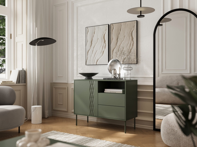 komoda z szufladami o lekkiej nowoczesnej formie