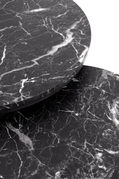 Nowoczesny stolik pomocniczy okrągły zestaw dwóch stolików wsuwanych.