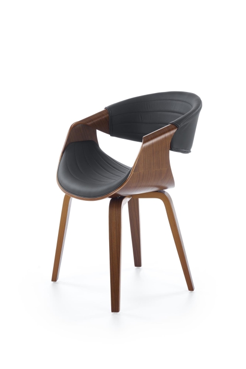 Krzesło nowoczesne do salonu K544 czarne  z giętą sklejką i tapicerowanym siedziskiem.