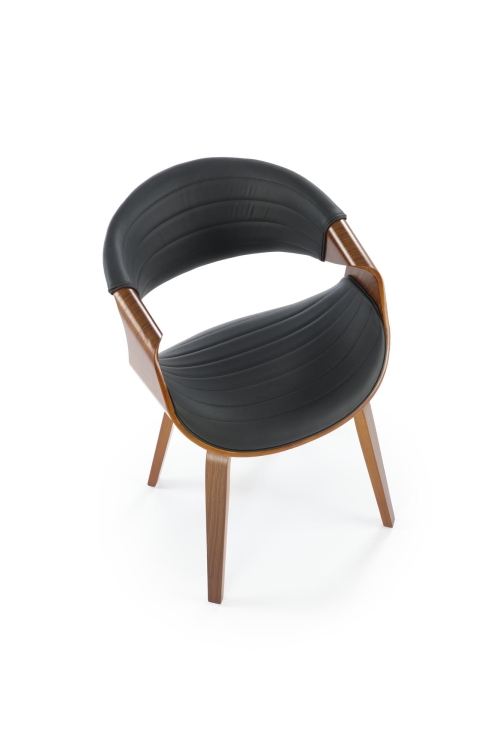 Krzesło drewniane nowoczesne czarne K544 z siedziskiem z eco skóry.