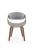 Krzesło nowoczesne do jadalni szare K544 z drewnianymi nogami w kolorze orzecha.