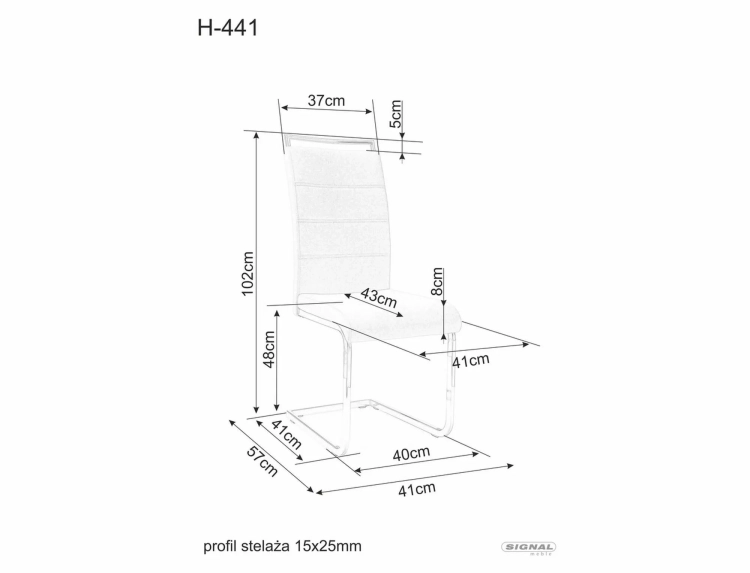 krzesło do salonu h441 wymiary