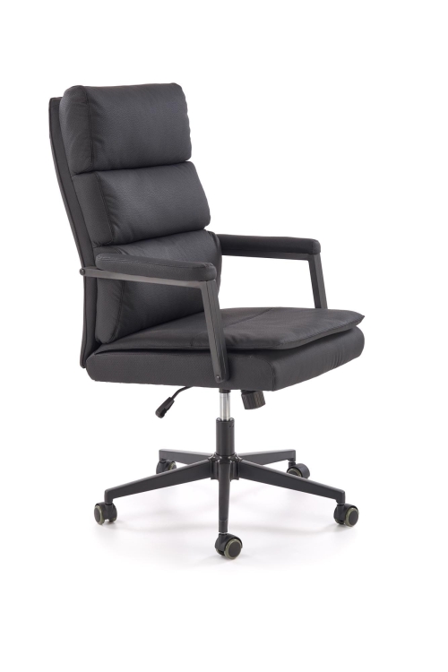 Czarny fotel do biurka ADRIANO z funkcją bujania i regulacją wysokości.