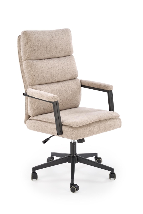 Fotel obrotowy ADRIANO beżowy z tkaniny jako wygodne siedzisko do pracy.