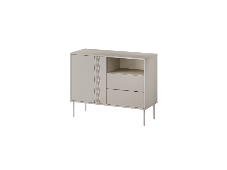 komoda kaszmir tresse 1d2s nowoczesna z otwartą przestrzenią i szufladami