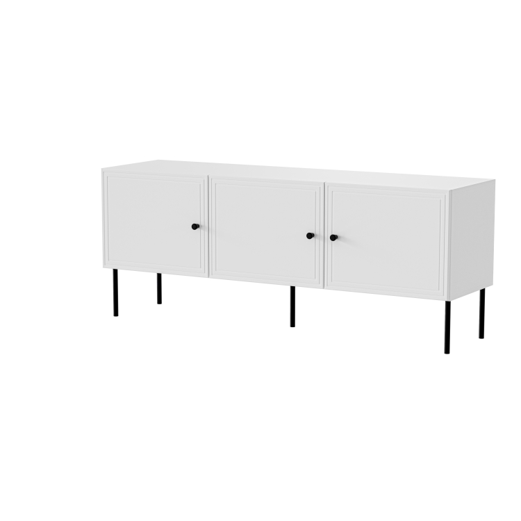 Nowoczesna szafka RTV 150 cm doskonale pasuje do jasnych, eleganckich aranżacji salonu.