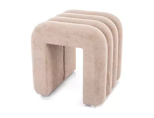 Pufa TICA beżowa 40x38x40 cm – nowoczesna pufa tapicerowana do siedzenia w eleganckim stylu.