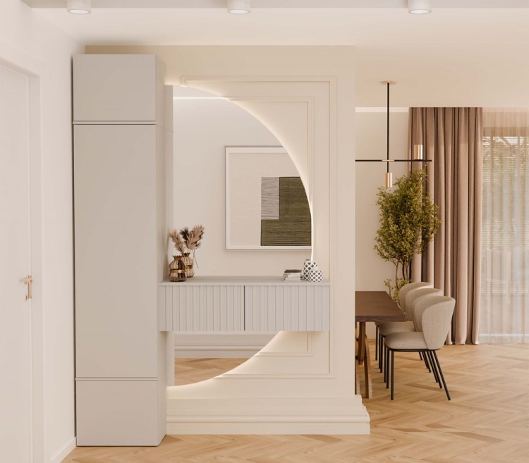 Garderoba do przedpokoju kaszmir mat z systemem TIP-ON AGA I