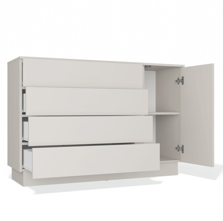 Komoda kaszmir ATENA 1D4S – komoda 125 cm z szufladami i szafką do salonu