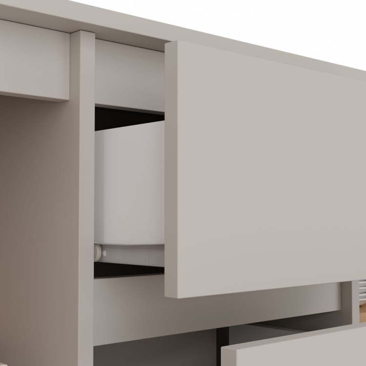 Komoda z szufladami i szafkami MEGAN 2D3S kaszmir – nowoczesna beżowa komoda do salonu