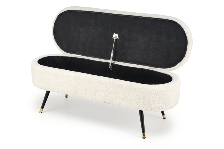 Pufa tapicerowana AVEIRO z funkcją pojemnika – elegancki dodatek do salonu