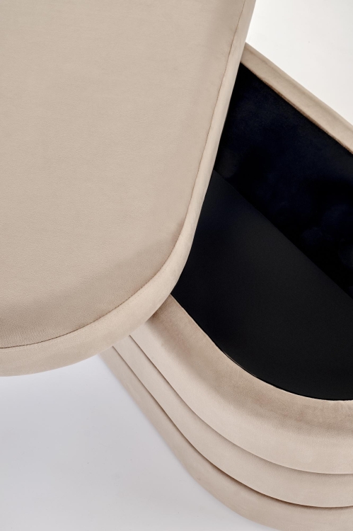 Pufa do siedzenia CALPI – stylowy mebel w kolorze beżowym lub szarym z funkcją schowka