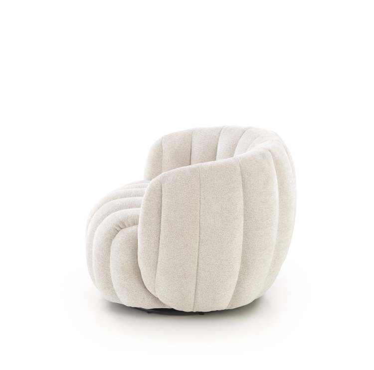 Fotel obrotowy FRASER – nowoczesny fotel z metalową podstawą, kolor kremowy