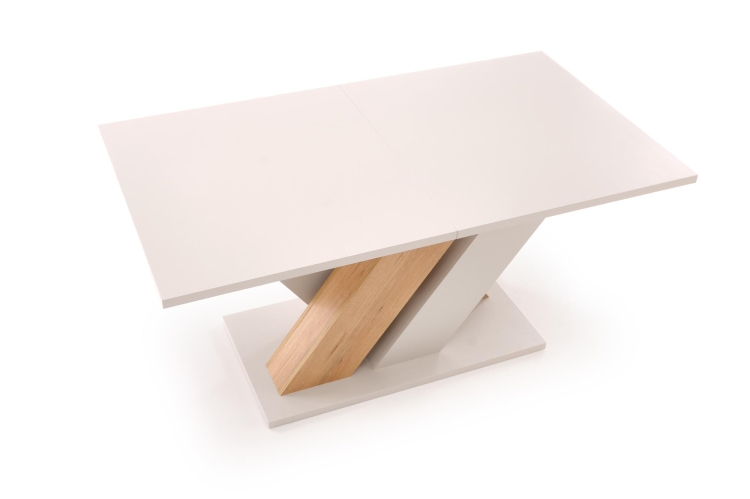 rozkładany stół BRANDON w odcieniach kaszmir i dąb Cremona, rozkładany, łączący ciepły wygląd drewna z nowoczesną formą