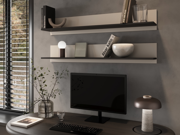 półka ścienna kaszmir soho s5 z czarną wstawką